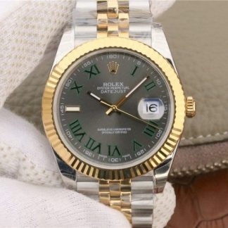 Rolex DateJust SS/YG grå urskive SS/YG armbånd