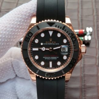 Rolex Yacht-Master 116655 Sort keramisk ramme Gummirem